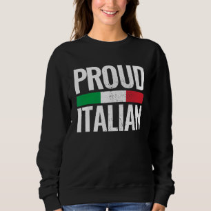 Sudadera Orgullosa bandera italiana italiana de Italia vint