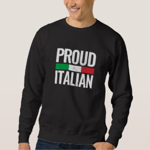 Sudadera Orgullosa bandera italiana italiana de Italia vint