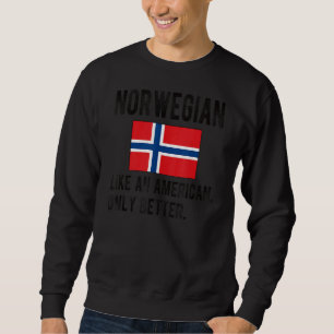 Sudadera Orgullosa bandera noruega nace raíz noruega