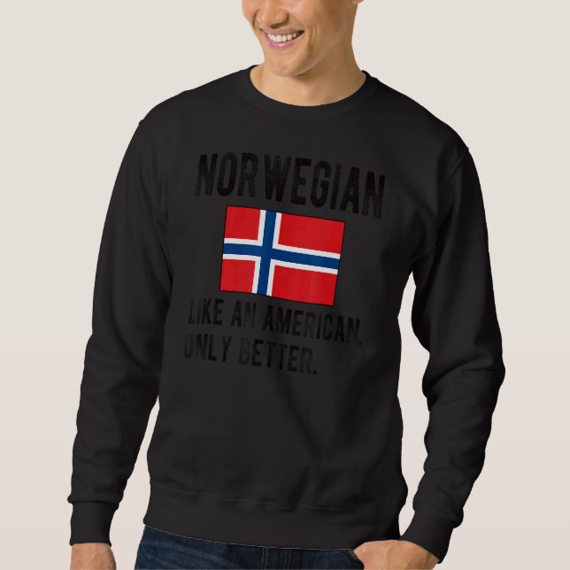 Sudadera Orgullosa bandera noruega nace raíz noruega (Anverso)
