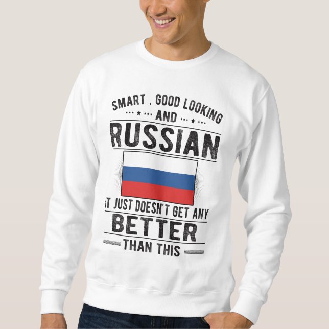 Sudadera Orgullosa bandera rusa, patrimonio de Rusia, raíce (Anverso)