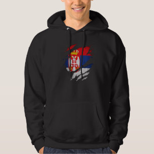 Sudadera Orgullosa bandera serbia destrozada por Serbia