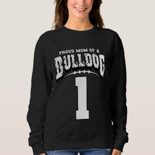 Sudadera Orgullosa Bulldog De Fútbol Mamá Del Jugador 1