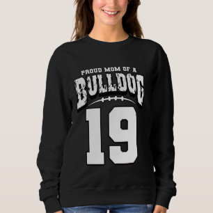Sudadera Orgullosa Bulldog De Fútbol Mamá Del Jugador 19
