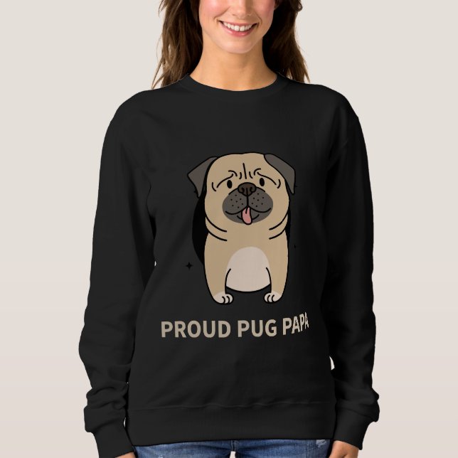 Sudadera Orgullosa camiseta esencial de Pug Papa 403 (Anverso)