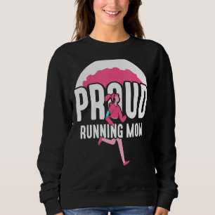 Sudadera Orgullosa ejecución de mamá corredora correr corri
