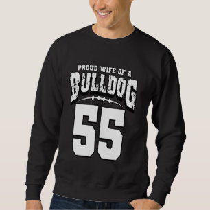 Sudadera Orgullosa Esposa De Fútbol De Bulldog Del Jugador