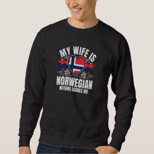 Sudadera Orgullosa Esposa Mía Es Bandera De Orgullo Noruega
