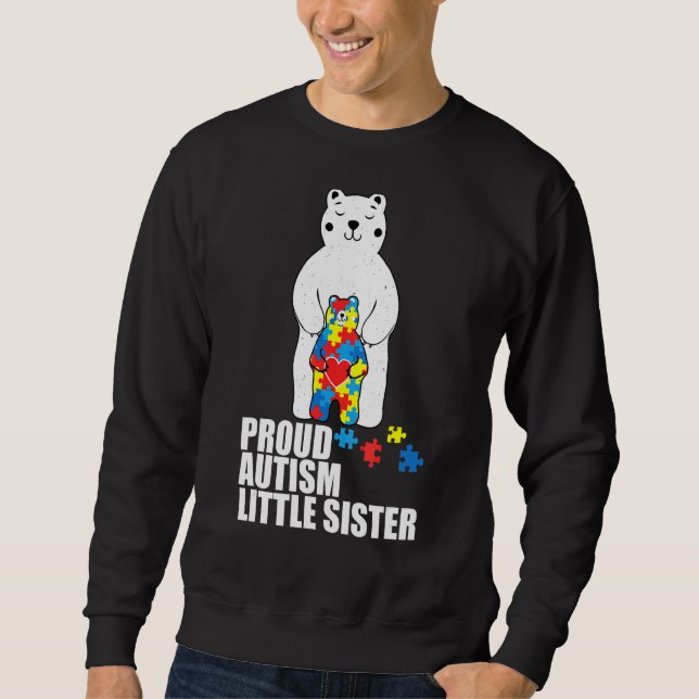 Sudadera Orgullosa hermanita oso con autismo Autisti (Anverso)