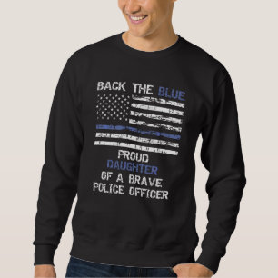 Sudadera Orgullosa Hija De La Policía De Los Azules Por Mi