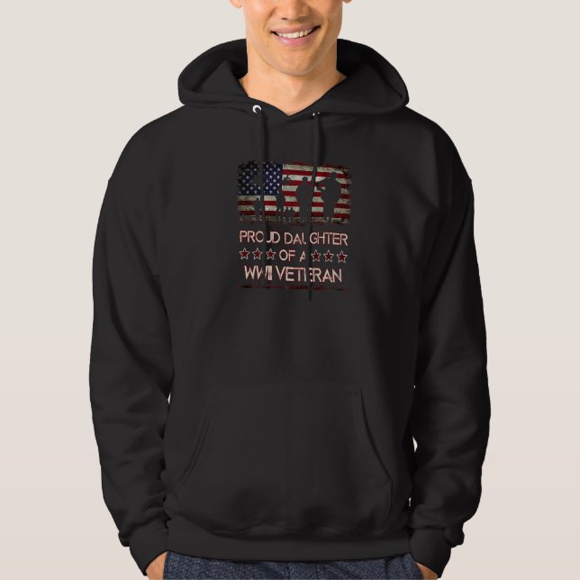 Sudadera Orgullosa Hija De Un Veterano De La Segunda Guerra (Anverso)