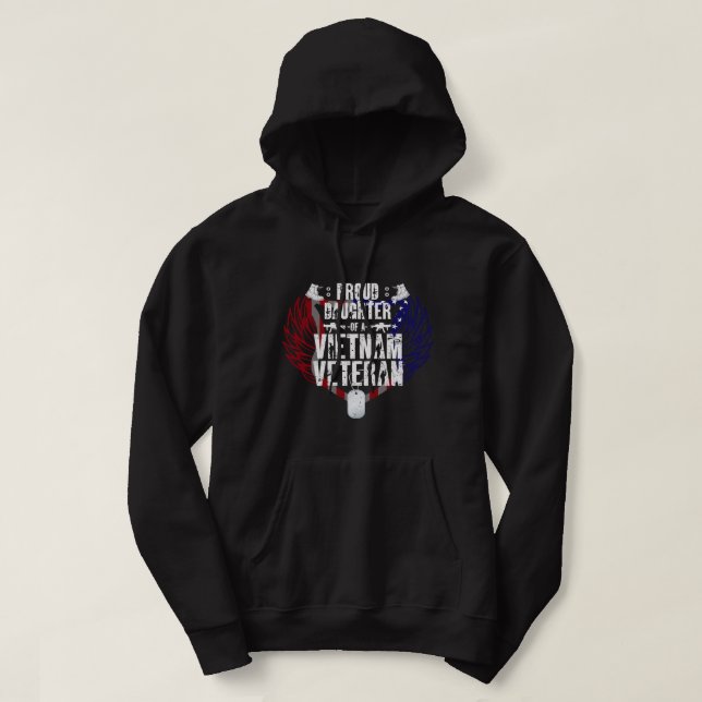Sudadera Orgullosa Hija De Un Veterano Vietnam 333 (Diseño del anverso)