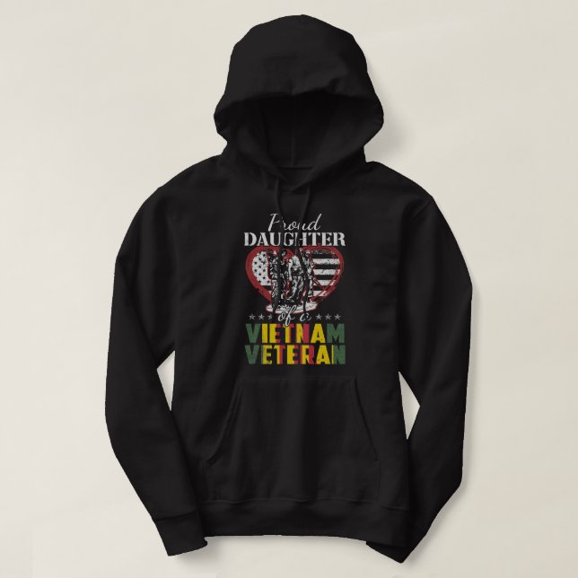 Sudadera Orgullosa Hija De Una Veterana Camiseta Vietnamita (Diseño del anverso)