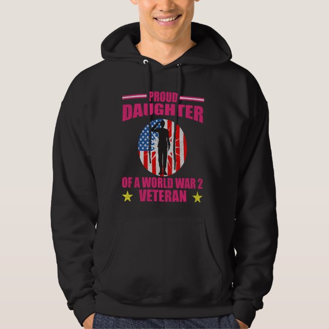 Sudadera Orgullosa Hija Del Veterano Patriótico De La Segun (Anverso)