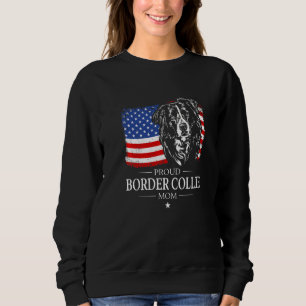 Sudadera Orgullosa Madre de Border Collie Bandera Americana
