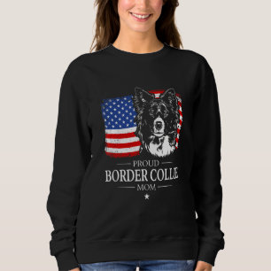 Sudadera Orgullosa Madre de Border Collie Bandera Americana