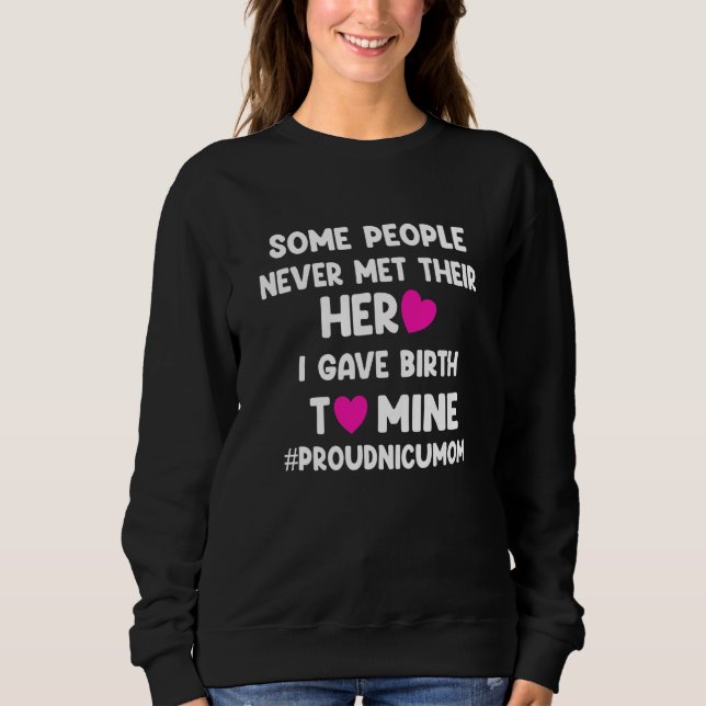 Sudadera Orgullosa Madre de la UCIN Micro Prematuro Bebé Gu (Anverso)