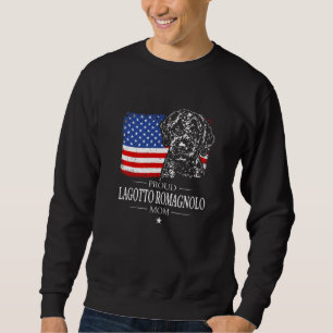 Sudadera Orgullosa madre de Lagotto Romagnolo Bandera Ameri