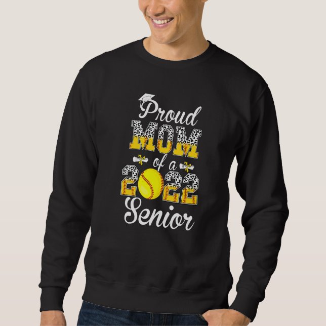 Sudadera Orgullosa Madre De Un Equipo De Softball De Leopar (Anverso)