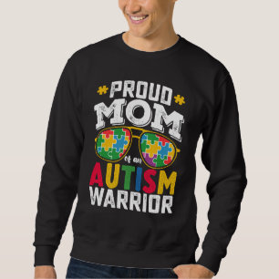 Sudadera Orgullosa Madre De Una Familia Guerrera Del Autism