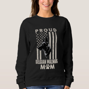Sudadera Orgullosa madre malinois bandera estadounidense de