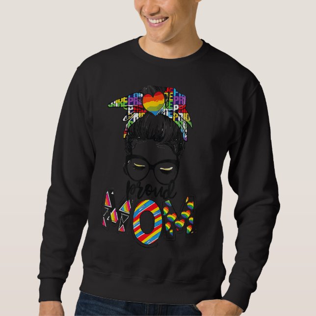 Sudadera Orgullosa Mamá Arcoiris Corazón Lgbt Orgullo Desor (Anverso)