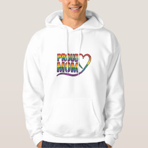 Sudadera Orgullosa Mamá Corazón Arcoíris Diseño de Grabado