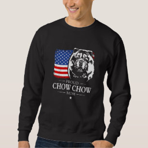 Sudadera Orgullosa mamá de Chow Chow Bandera Americana Patr