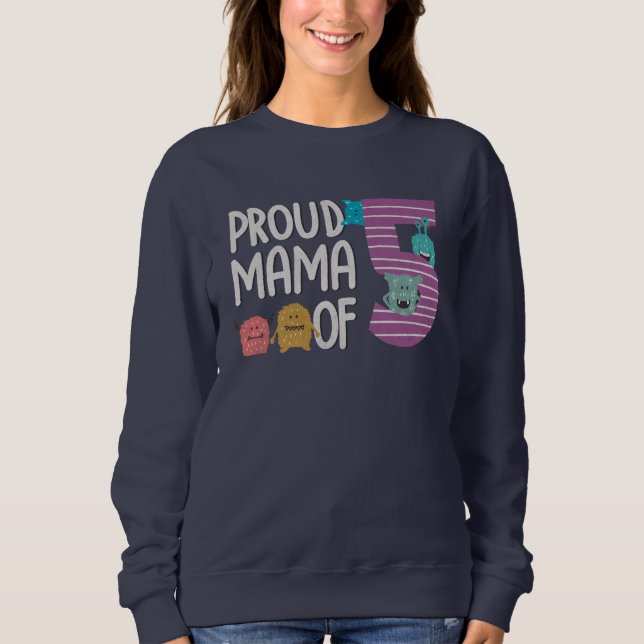 Sudadera Orgullosa mamá de los cinco (Anverso)
