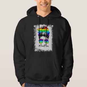 Sudadera Orgullosa Mamá de Moño Desordenado Blanqueado LGBT