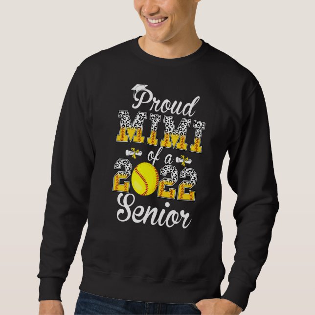 Sudadera Orgullosa Mamá De Un Juego De Softbol De Leopard E (Anverso)