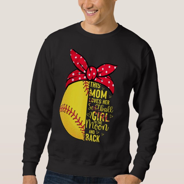 Sudadera Orgullosa Mamá Del Día de la Madre Chica De Softba (Anverso)