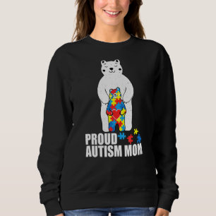 Sudadera Orgullosa mamá osa aguantar autismo Conciencia Fam