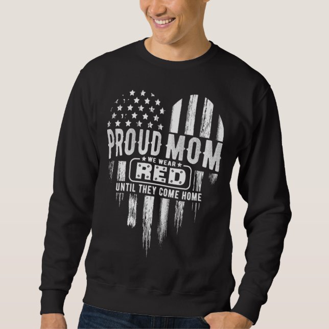 Sudadera Orgullosa Mamá Usamos Ejército Del Viernes Rojo (Anverso)