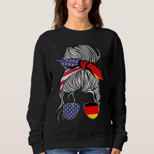 Sudadera Orgullosa mujer alemana americana patriota crecida
