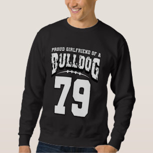 Sudadera Orgullosa Novia De Fútbol Bulldog Del Jugador 79