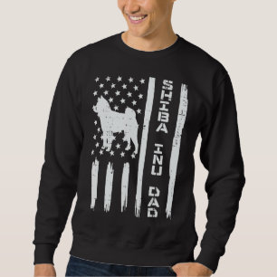 Sudadera Orgullosa Shiba Inu Dad La bandera de los Estados 