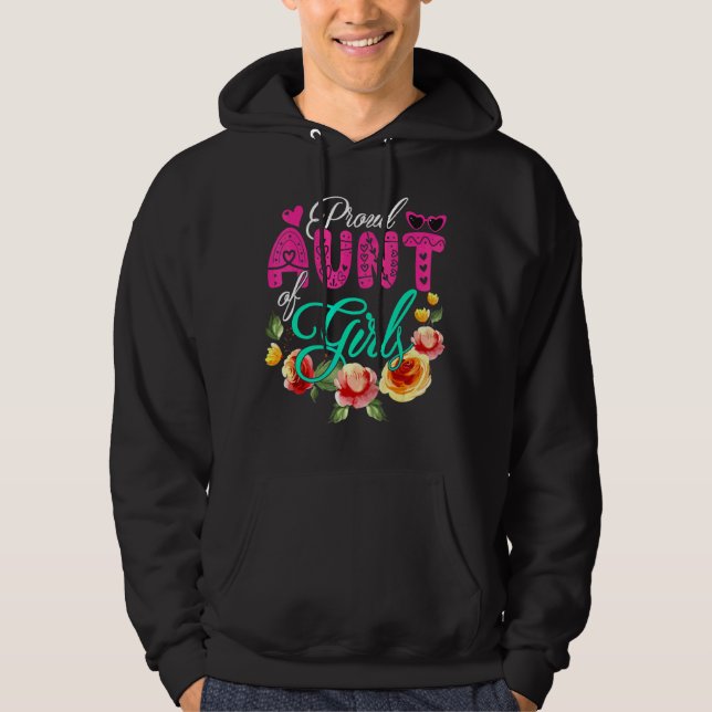 Sudadera Orgullosa tía de Chicas con flores muertas corazón (Anverso)