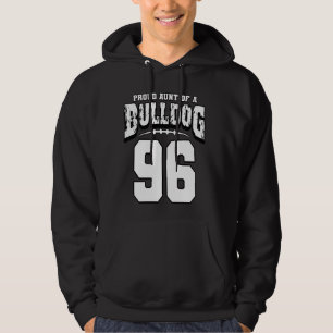 Sudadera Orgullosa Tía De Fútbol De Bulldog Del Jugador 96