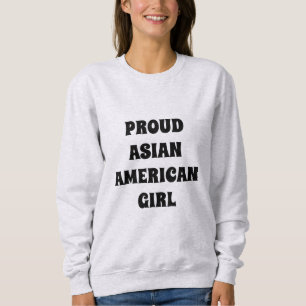 Sudadera Orgullosa tipografía moderna negra Chica asiático-