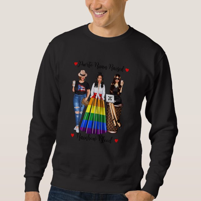 Sudadera Orgullosas Lgbtq puertorriqueñas Roots Lesbo Gay F (Anverso)