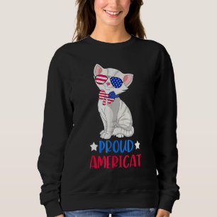 Sudadera Orgullosas Mujeres Estadounidenses 4 De Julio Gato