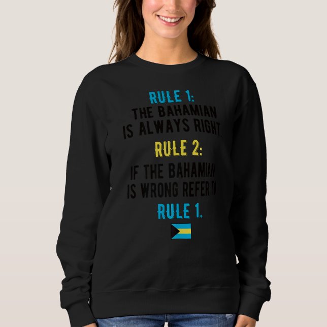 Sudadera Orgullosas reglas bahameñas marcan raíces bahameña (Anverso)