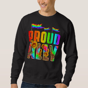 Sudadera Orgulloso Ally Bandera Arcoiris Corazón Gay Lgbtq