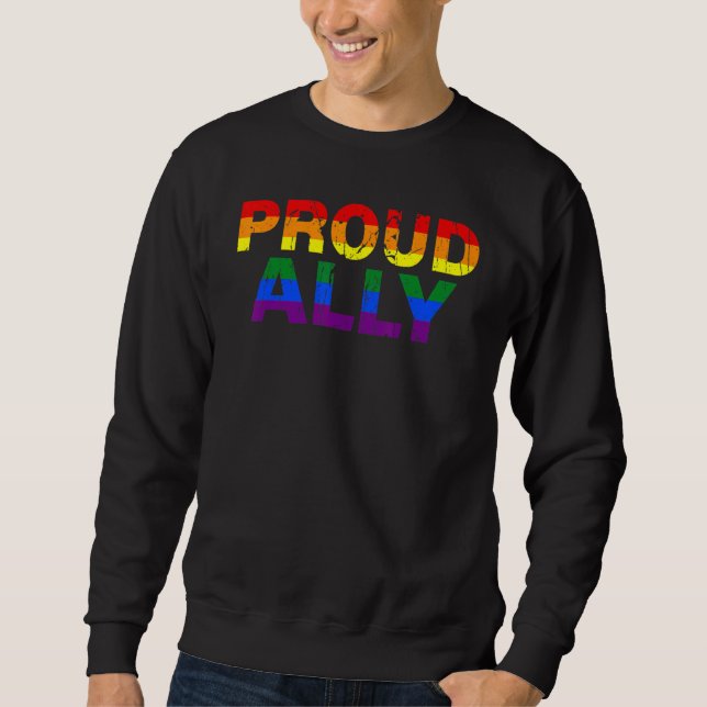 Sudadera Orgulloso Ally Lgbtq Lesbiana Gay Bisexual Trans P (Anverso)