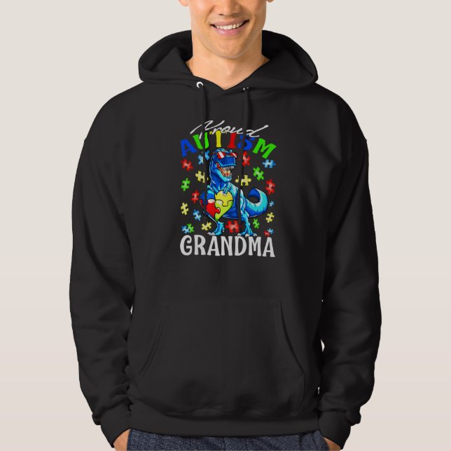 Sudadera Orgulloso autismo Abuela Dinosaurio Autismo Preavi (Anverso)