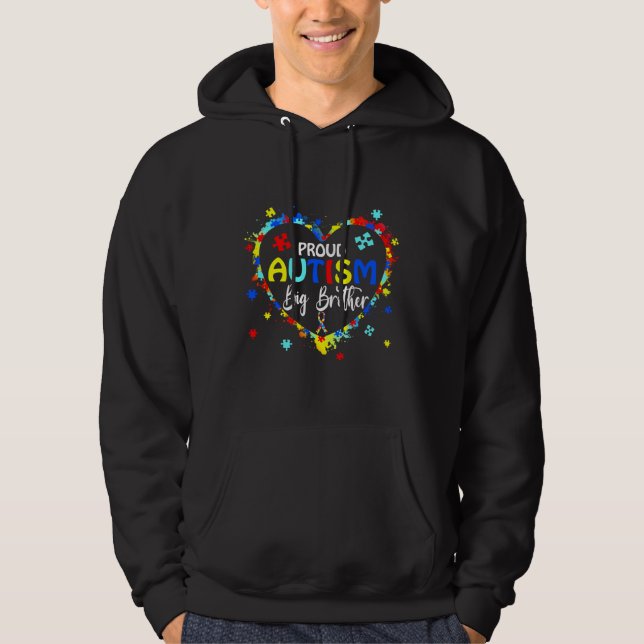 Sudadera Orgulloso autismo Gran Hermano Consciente del puzz (Anverso)