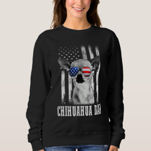 Sudadera Orgulloso bandera americana Chihuahua perro papá m