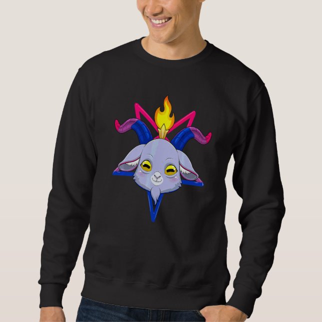Sudadera Orgulloso Baphomet Satan Cabra Cabeza Lgbt Bi Mes (Anverso)