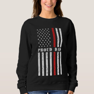 Sudadera Orgulloso bombero papá bombero bandera estadounide